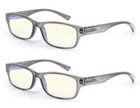 Blue Light Blocking Glasses Women Men 2-pack grey,Anti Glare Rays Computer Glasses eye strain non prescription