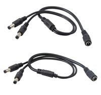 zdyCGTime 2Pack DC Power Female to Male Splitter Adapter Cable 1 Female to 2 Male 5.5mm x 2.1mm DC Power Supply Splitter Cord for Security CCTV Parking Security Cameras(1 to 2)