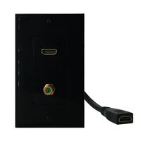 HDMI wall plate, HDMI Pigtail with Ethernet + F Coaxial Wall Plate,Yomyrayhu,HDMI for 4K 60Hz, Work for Home Theater,HDTV and More（Black）