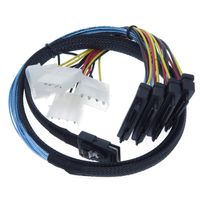 EDIMS Internal Mini SAS 4i SFF-8087 36 Pin to SAS 4X SFF-8482 29Pin Hard Disk SAS Cable with 4X 4Pin Power Cable,3.3FT