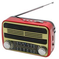 3-in-1 Portable FM/AM/SW Radio with Bluetooth Speaker U Disk TF Card Mp3 Player, Rechargeable Battery with USB Cable 3.5mm Headphone Jack