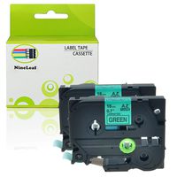 NineLeaf 2-Pack Label Tape 0.7'' TZe-741 TZe741 TZ741 TZ-741 Laminated Black on Green Tape Compatible for P-Touch PTD400AD PTD400VP PT-D600 PTD600VP PT-P700 PT-P900W PT-2730 3/4in x 26.2ft(18mmx8m)