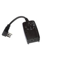 Woods 2001WD Outdoor UL Listed 24 Hour Dusk until Dawn Outlet w/Photocell Light Sensor, Settings for on, off, dusk till dawn, or on at dusk & 2, 4, 6, 8 hour countdown, 1 Grounded Outlet, 6" Cord