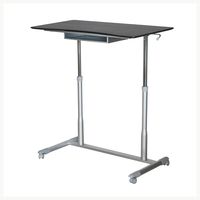 HEATAPPLY Espresso Adjustable Height Sitting Standing Desk Ergonomic Mobile Stand Up Computer Table