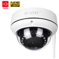 ICAMI HD Security Camera WiFi Dome IP Camera Wireless Home Surveuillance System Audio with Motion Detect (1080P)