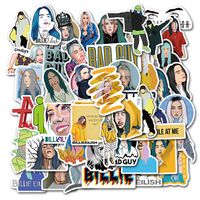 Cool Singer Water Bottle Stickers, Girl Trendy Laptop Notebook Phone Computer Guitar Skateboard Luggage Vinyl Decal for Teen (Billie Eilish)