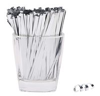 Mini Skater 800 pcs 4" Metallic Twist Ties - 7 Colors ，Embellishment Christmas Atmosphere (Silvery)