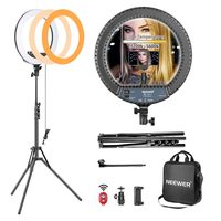 Neewer 14-inch Outer Dimmable LED Ring Light Kit Includes: 30W Bi-Color 3200k-5600K Small Ring Light, Light Stand, Soft Tube, Phone Holder, Ball Head for Make Up Photo Portrait Photography