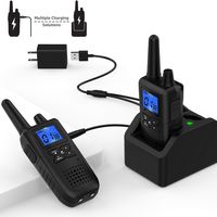 2 Long Range Walkie Talkies Rechargable for Adults - NOAA FRS GMRS UHF 2 Way Radios Walkie Talkies - CB Long-distance 2way Walkie Talkies with Earpiece Mic Weather Alert USB Cable Charger (K10 Black)