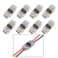 Maxmoral 8pcs I Type 2Pin Quick Splice Wire Connectors Non-Stripped Solderless Cable Clamp Conductor Terminal Blocks For 20/22/24 AWG