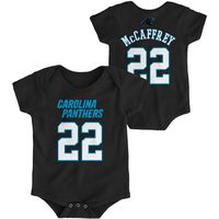 OuterStuff NFL Newborn Infants Team Color Name and Number Bodysuit Creeper (0/3 Months, Christian McCaffrey Carolina Panthers Home Black)