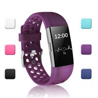 POY Replacement Bands Compatible for Fitbit Charge 2, Adjustable Breathable Wristbands with Air Holes Straps