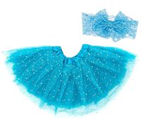 Dancina Baby Sparkle Tulle Skirt w/Lace Bandeu 6-24 Months Turquoise