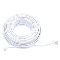 RJ11 6P4C Modular Telephone Extension Cable Phone Cord Line Wire (50 Feet, white)