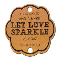 Summer-Ray 48 Personalized Kraft Vintage Shabby I Wedding Sparkler Tags Let Love Sparkle
