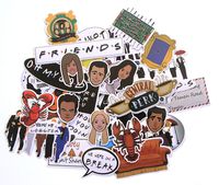 TV Show Themed Friends 15 Piece Sticker Decal Set for Kids Adults - Laptop Motorcycle Skateboard Decals