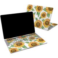 Lex Altern Vinyl Skin for MacBook Air 13 inch Mac Pro 16 15 Retina 12 11 2019 2018 2017 2016 Sunflower Cute Pattern Colorful Yellow Simple Sticker Protective Print Wrap Top Cover Keyboard Decal