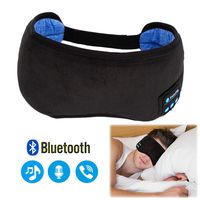 Sleep Headphones Bluetooth Eye Mask, Bluetooth Sleeping Eye Shades, Wellerly Bluetooth 5.0 Wireless Eye Cover Built-in Speakers Microphone Adjustable Washable Travel Headsets for Men and Women