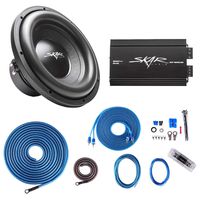 Skar Audio Sdr-12 D2 1, 200 Watt Max Power 12" Subwoofer with RP-800.1D Monoblock Sub Amplifier and 4 Gauge Amp Kit
