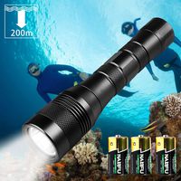 Odepro WD40 1050lumens Diving Flashlight 200m Underwater Torch with Rotary Switch, 3PCS C Battery Included
