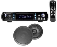 RPA60BT Home Theater Bluetooth Receiver + (2) 8" Black in-Ceiling Speakers