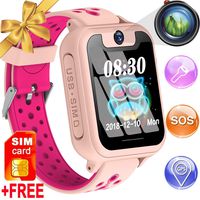 Kids Smart Watch,Smart Phone Calls Watch [Memory SIM Card] GPS/LBS Tracker for 3-12 Year Old Boys Girls with SOS Dialing Alarm Voice Talk Camera Flashlight Full Touch Electronic Toy for Android/iOS