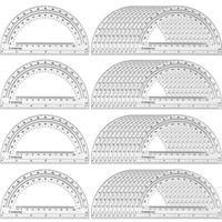 Coopay 48 Pack Plastic Protractors Clear Protractor Student Math Protractor Set 180 Degrees for Angle Measurement, 6 Inches