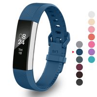 Greeninsync Fitbit Alta Accessories Bands Large, Newest Fitbit Alta HR Band Replacement Wristband Strap W/Same Color Secure Metal Buckle and Fastener for Fitbit Alta HR Women Men Girls Boys (Navy)