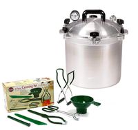 All American 21.5 QT Pressure Cooker Bundle with 2 Racks and Norpro Canning Essentials 6 Piece Box Set