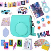 Tiessic Instax Mini 9 Camera Accessories Bundles Compatible with Fujifilm Instax Mini 9 Mini 8 Mini 8+ Camera with Mini 9 Case,108 Photos Mini Photo Album,etc. (Mint，14 Items)