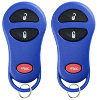 KeylessOption Keyless Entry Remote Control Car Key Fob Replacement for GQ43VT17T, 04686481 -Blue (Pack of 2)