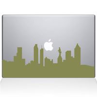 The Decal Guru Philadelphia City Skyline Decal Vinyl Sticker, 11" MacBook Air, Gold (2313-MAC-11A-G)