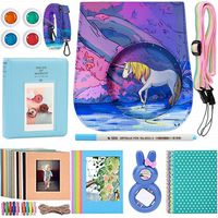 Katia Instant Camera Accessories Bundle Compatible for Fujifilm Instax Mini 9 / Mini 8+ / Mini 8 Instant Film Camera. Includes Camera Case, Album, Frame, Stickers, Strap,etc - Purple