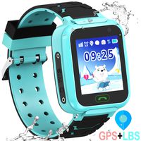 Kids Waterproof GPS Smartwatches Phone - WiFi GPS LBS Tracker Locator 1.4" Touch Screen Wrist Watch with Call Voice Chat Pedometer Alarm Clock for Boys Girls