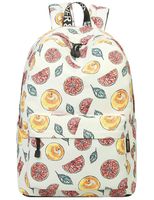 Backpack for Teens, Fashion Orange Pattern Laptop Backpack College Bags Shoulder Bag Daypack Bookbags Travel Bag by Mygreen (Beige)
