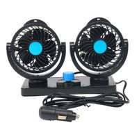 8MILELAKE 12V Electric Car Fan 360 Degree Rotatable 2 Speed Dual Head Car Auto Cooling Air Circulator Fan Compatible for Van SUV RV Boat Auto Vehicles Golf