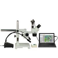 Trinocular 10X-20X-40X-80X 10MP USB Stereo Boom Stand Microscope with 6W LED Gooseneck Light