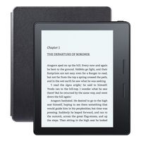 Kindle Oasis E-reader with Leather Charging Cover - Black, 6" High-Resolution Display (300 ppi), Wi-Fi + Free Cellular Connectivity, Built-In Audible - Includes Special Offers (Previous Generation - 8th)