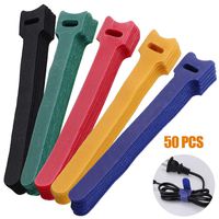 Cable Ties Reusable Fastening Colored Zip Ties - 6-Inch Microfiber Adjustable Cord Ties, for Headphones Phones Electronics PC Wire Cord Management 50 pcs