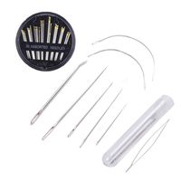 BIHRTC 30-Count Assorted Hand Sewing Needles Set+7Pcs Upholstery Carpet Leather Canvas Repair Curved Hand Sewing Needles+5 Pcs Big Eye Beading Needles with Needle Bottle