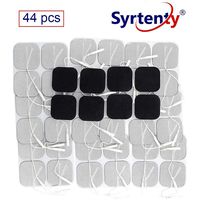 Syrtenty TENS Unit Electrodes Pads 2x2 Replacement Pads Electrode Patches for Electrotherapy (2" Square - 44 Pack)