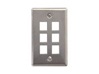 Networx Keystone Wall Plates (6 PORT, STAINLESS STEEL)