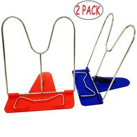 2 Pcs Book Stands, Adjustable Reading Stand, Music Book Easel Display Holder, Fold-n-Stow Metal Bookstand, Small Book Rest for Textbook,Music Book,Easel,Ipad,Kitchen Cookbook,Recipe