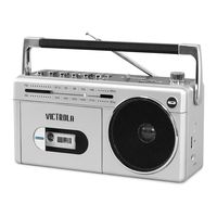 Victrola VBB-25-SLV  Mini Bluetooth Boombox with Cassette Player, Recorder and Am/FM Radio, Silver