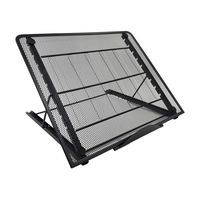 Ventilated Adjustable Foldable Portable Laptop Tablet Stand Riser, Large Version Light Box Laptop Pad Stand with 9 Angles Skidding Prevented Tracing Holder, Fits Up to 10-15.6 inch Notebook, Black