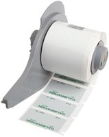 Brady M71-30-428-CALI 0.75" Width x 1.5" Height Green On Silver Color B-428 Metalized Polyester Labels With Matte Finish For BMP71 Label Printer