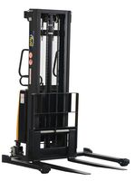 Vestil SL-118-AA Powered Lift Stacker with Adjustable Forks and Support Legs, 42" Length x 26-3/4" Width Fork, 2000 lbs Capacity