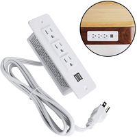 Conference Recessed Power Strip Socket 6.56ft Cord,Desktop Power Grommet,Furniture Recessed Power Strip With 3 Outlets & 2 USB Ports