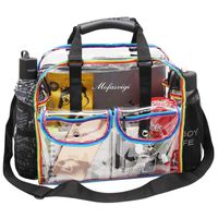 Mofasvigi Clear Tote Bag Stadium Approved, Transparent Crossbody Bag Portable Adjustable Waterproof Shoulder Handbag for School Concerts Travel NFL NCAA & PGA