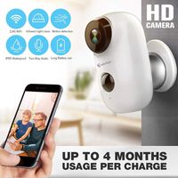 Wireless Outdoor Security Camera Waterproof Cordless HD WiFi IP Camera for Home Security Powered by 2X 18650 Rechargeable Batteries Wire-Free 2-Way Audio Night Vision & Motion Detection
